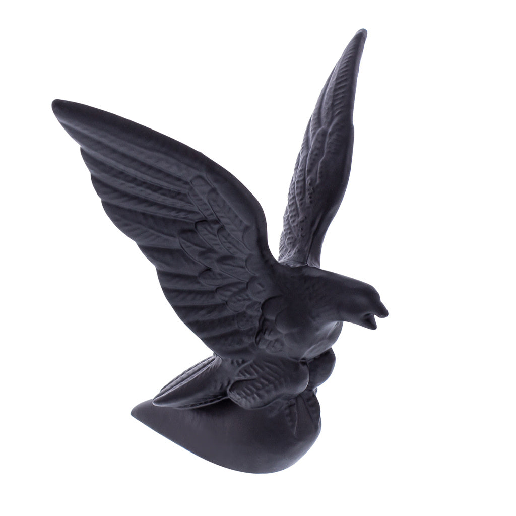 Die-Cast American Eagle Hood Ornament - Matte Black 4.5" W x 4.5" H