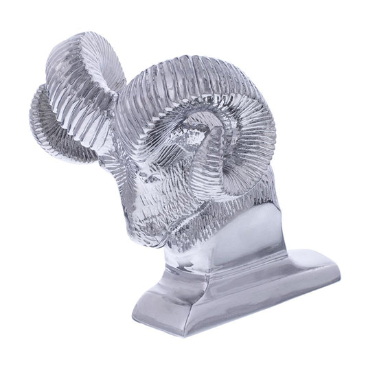 Die-Cast hood ornament rams head chrome 3 1/2"H Peterbilt Fits Kenworth Freightliner