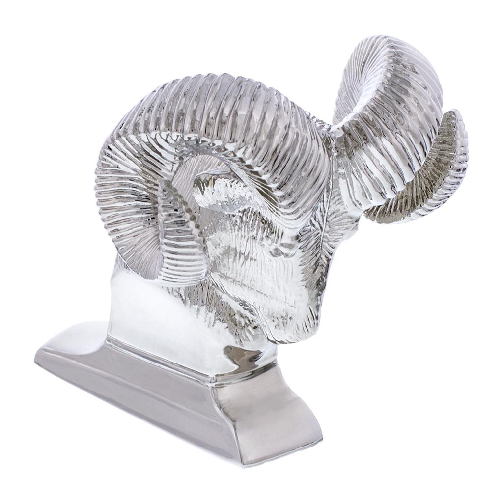 Die-Cast hood ornament rams head chrome 3 1/2"H Peterbilt Fits Kenworth Freightliner