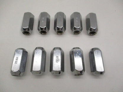 (10) Trailer Wheel Lug Nuts 1/2"x20x1-7/8" Chrome Plated Steel Lug Nuts 13/16"