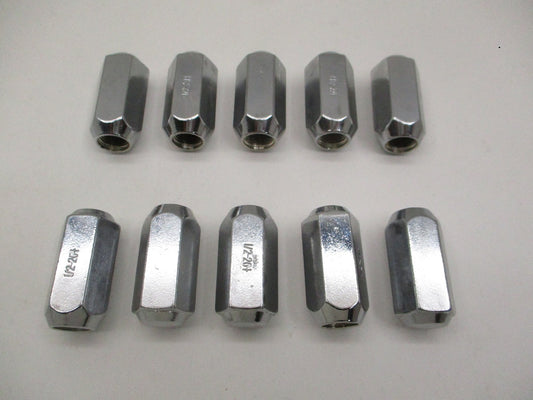 (10) Trailer Wheel Lug Nuts 1/2"x20x1-7/8" Chrome Plated Steel Lug Nuts 13/16"