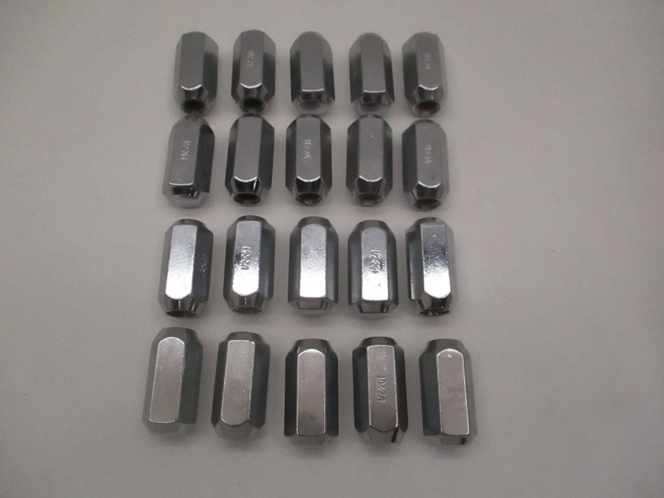 (20) Trailer Wheel Lug Nuts 1/2"x20x1-7/8" Chrome Plated Steel Lug Nuts 13/16"