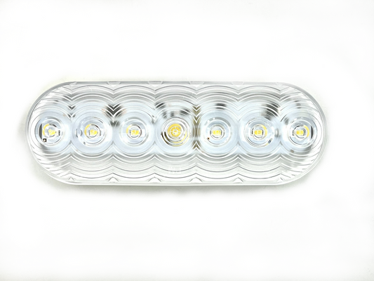 White 7 LED 6" Oval Trailer Truck Reverse Light