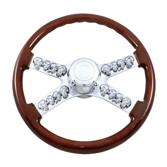 18" Skull Steering Wheel with Hub and Horn Button Freightliner 1989 - July 2006
