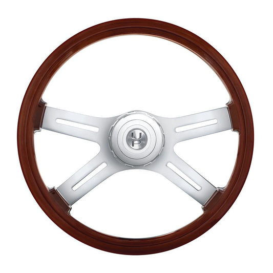 18" Chrome Steering Wheel Hub Horn Button, Peterbilt 1998-05, Fits Kenworth 2001-02