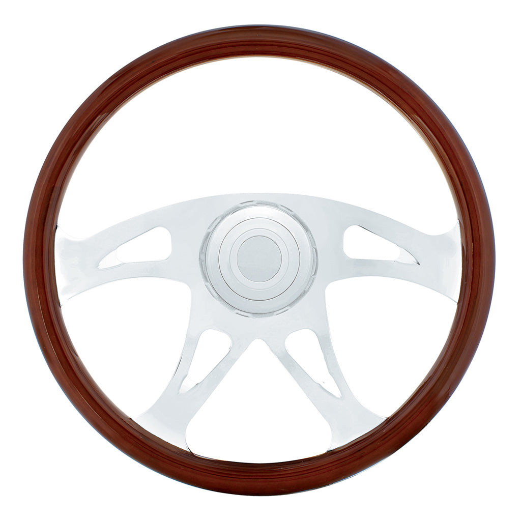 International Semi Truck 18" Chrome Boss Four Spoke Steering Wheel
