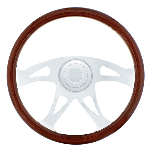 International Semi Truck 18" Chrome Boss Four Spoke Steering Wheel
