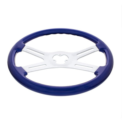 18" Indigo Blue Steering Wheel, Hub, Horn Kit Peterbilt 06-22 Fits Kenworth 03-22