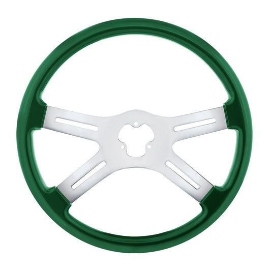 18" Emerald Green 4 Spoke Steering Wheel Fits Kenworth, Peterbilt, Freightliner