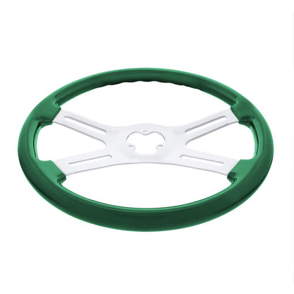 18" Emerald Green Steering Wheel, Hub, Horn Kit 1997-2001 Fits Kenworth Trucks