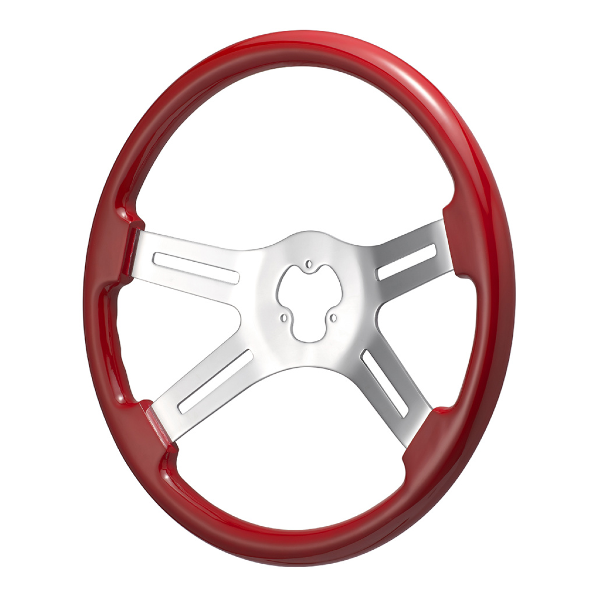 18" 4 Spoke Indigo Red Steering Wheel With Color Matching Horn Bezel