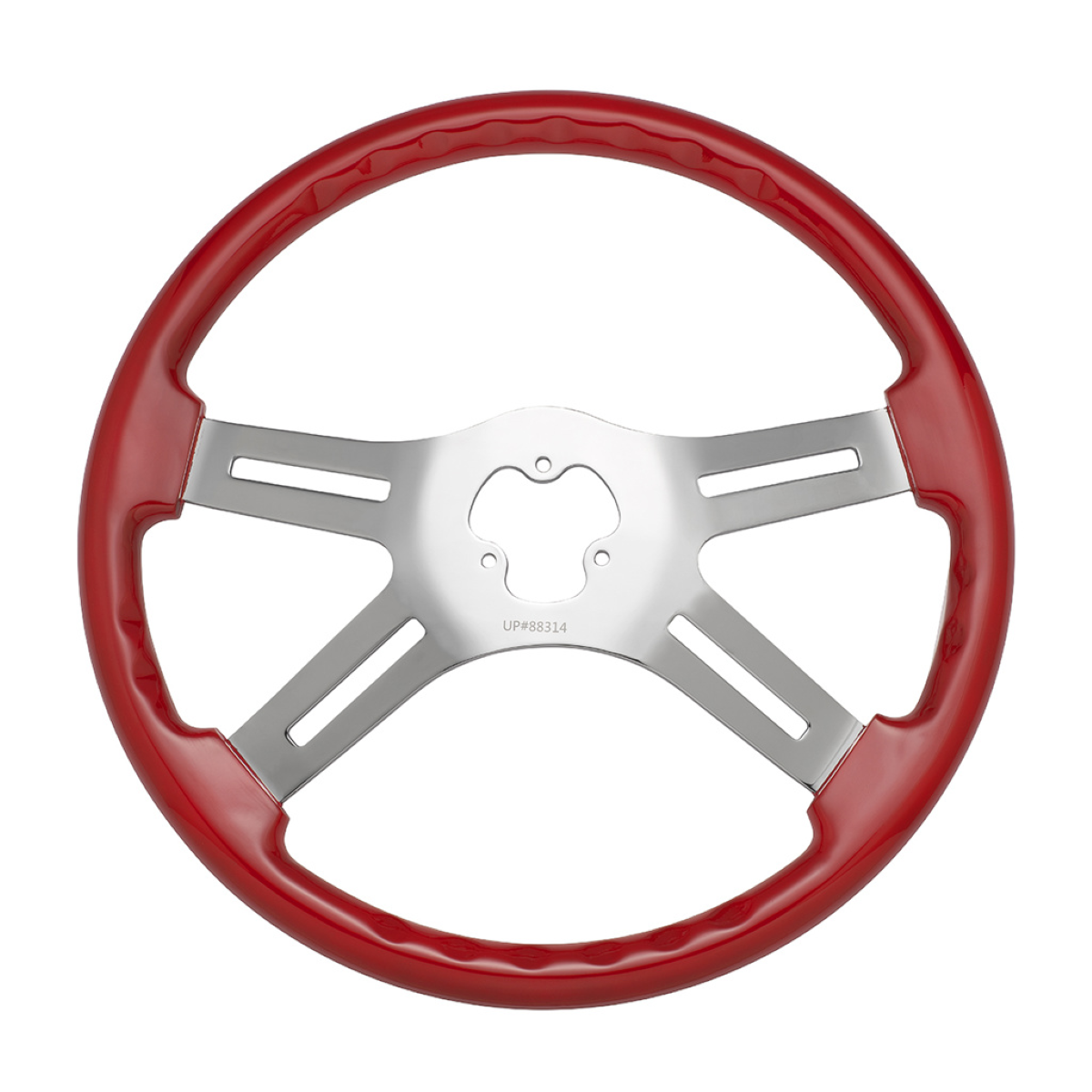 18" 4 Spoke Indigo Red Steering Wheel With Color Matching Horn Bezel
