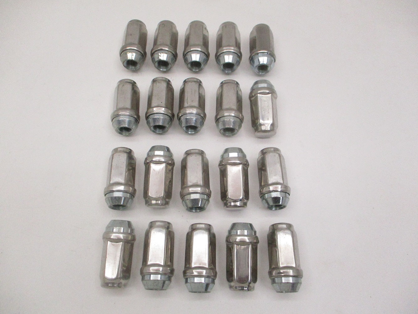 (20) Trailer Wheel Lug Nuts 1/2"x20x1-7/8" Stainless Steel Capped Lug Nuts 7/8"