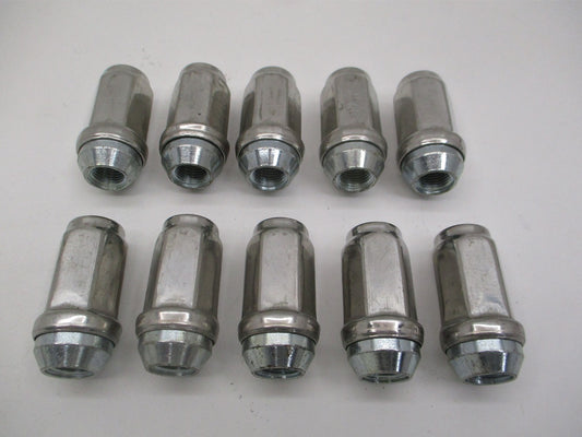 (10) Trailer Wheel Lug Nuts 1/2"x20x1-7/8" Stainless Steel Capped Lug Nuts 7/8"