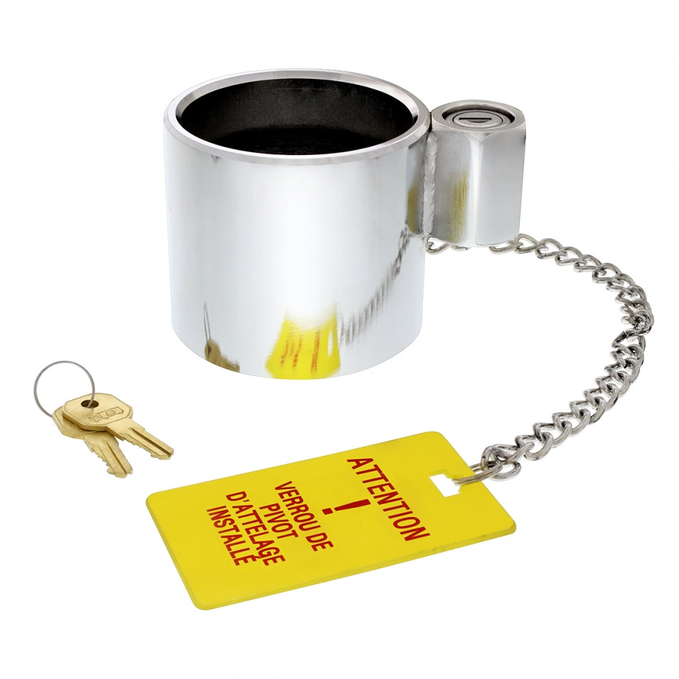 Heavy Duty Chromed Steel King Pin Lock with 12” Warning Tag