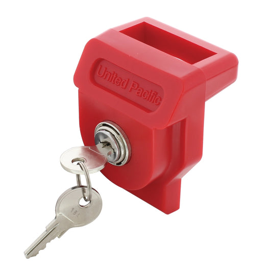 Red Universal Glad Hand Lock With Two Keys. Keyed Alike