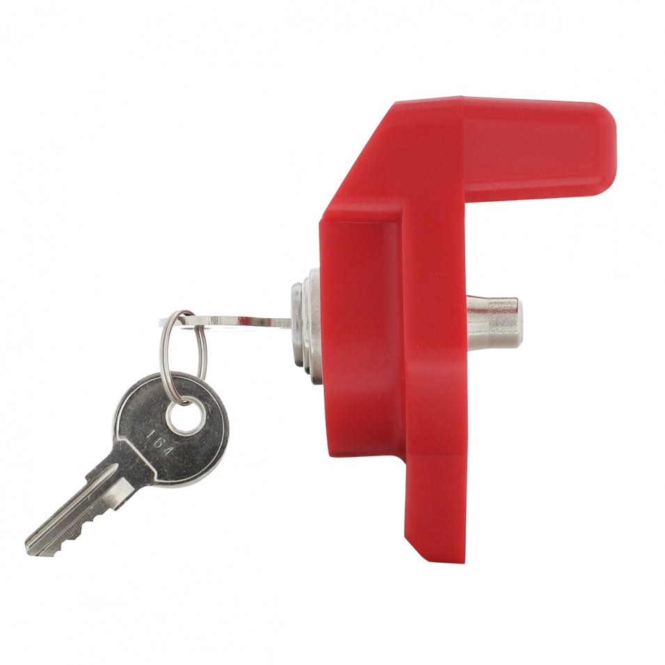 Red Universal Glad Hand Lock With Two Keys. Keyed Alike