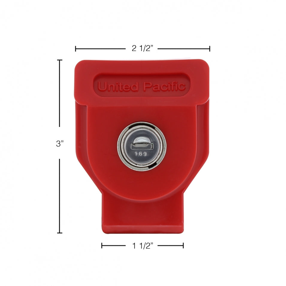 Red Universal Glad Hand Lock With Two Keys. Keyed Alike