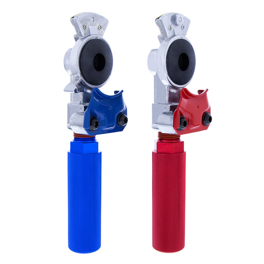 One Pair of Heavy-Duty Red Blue Gladhands with Grips Truck Trailer Semi