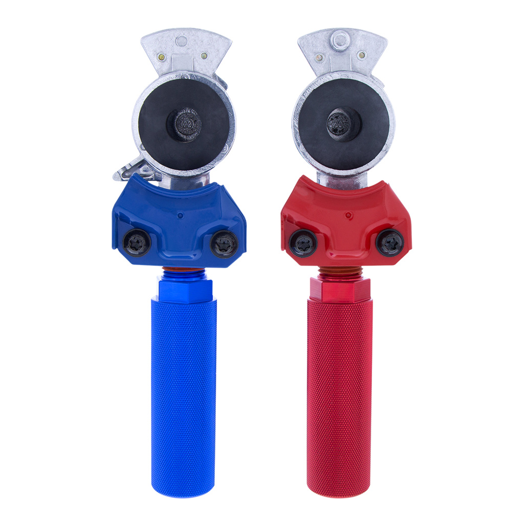 One Pair of Heavy-Duty Red Blue Gladhands with Grips Truck Trailer Semi