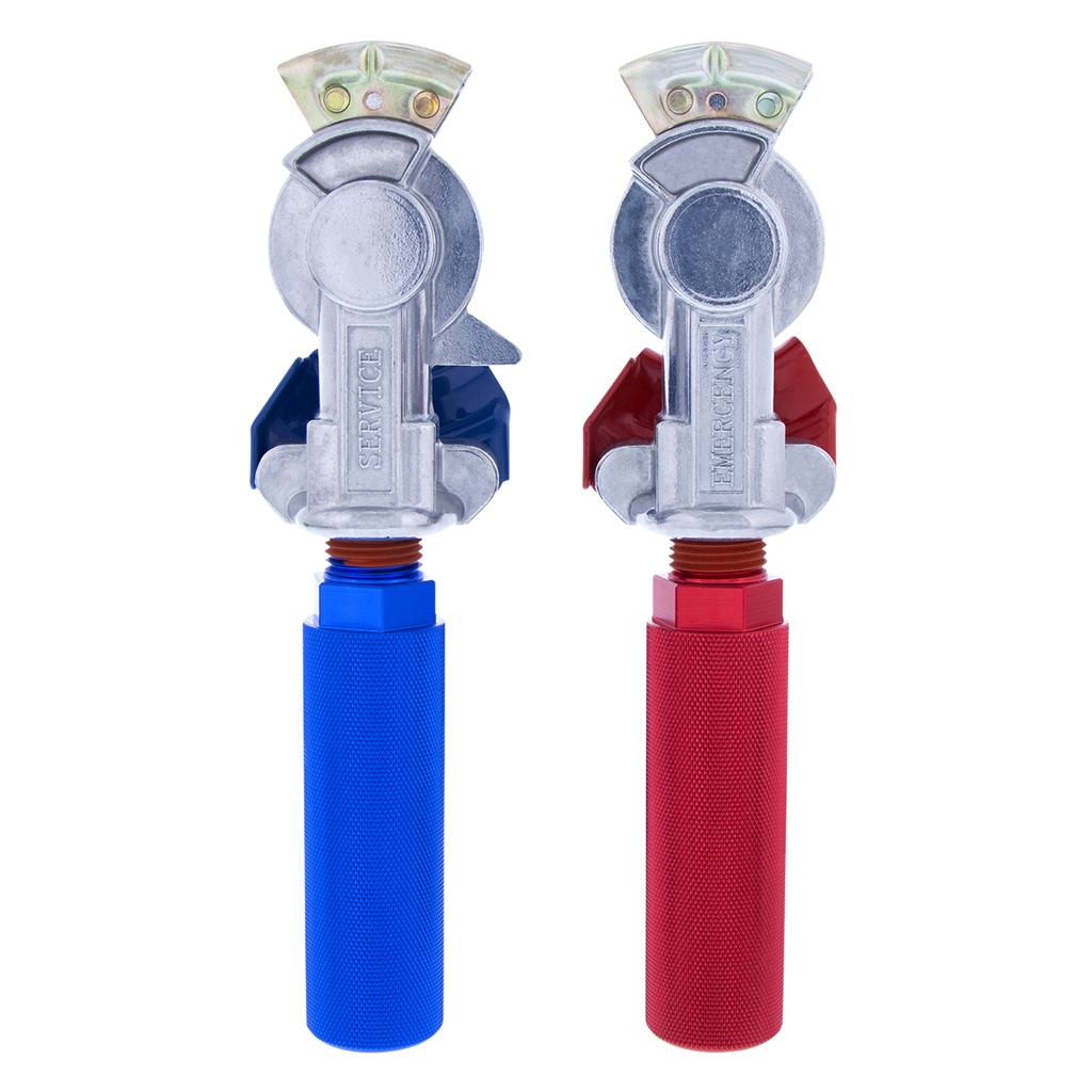One Pair of Heavy-Duty Red Blue Gladhands with Grips Truck Trailer Semi