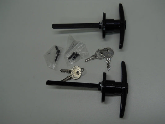 Truck Cap Cover Shell Topper Window T-Handle Lock Kits / Black / Twin Pack