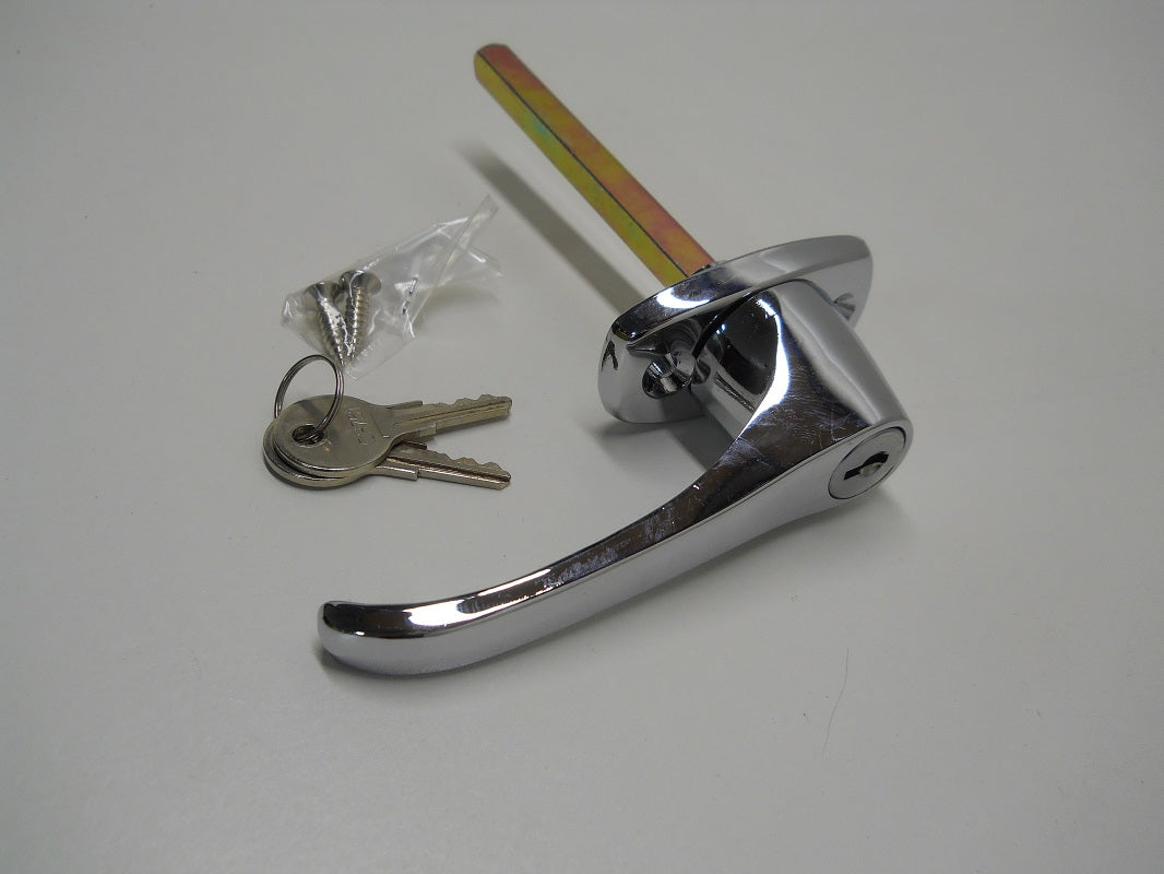 Truck Cap Cover Shell Topper Window L-Handle Lock Kit / Chrome / Single Pack