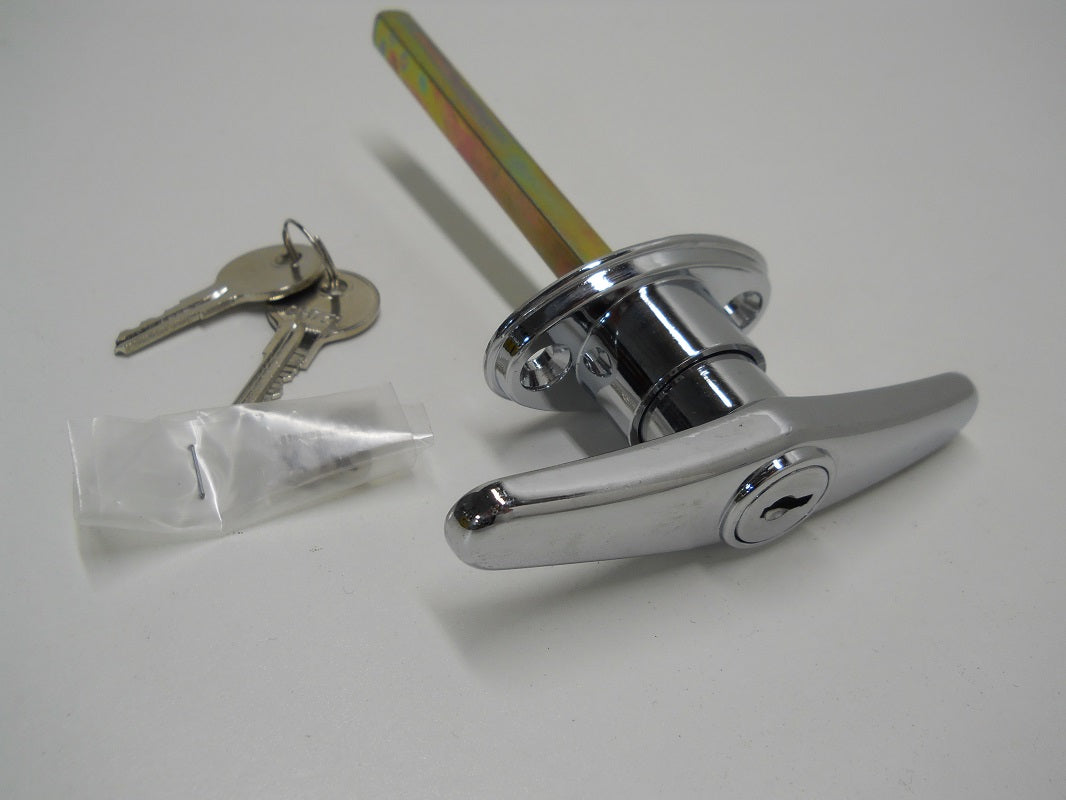 Truck Cap Cover Shell Topper Window T-Handle Lock Kit / Chrome / Single Pack