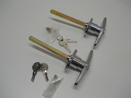 Truck Cap Cover Shell Topper Window T-Handle Lock Kits / Chrome / Twin Pack