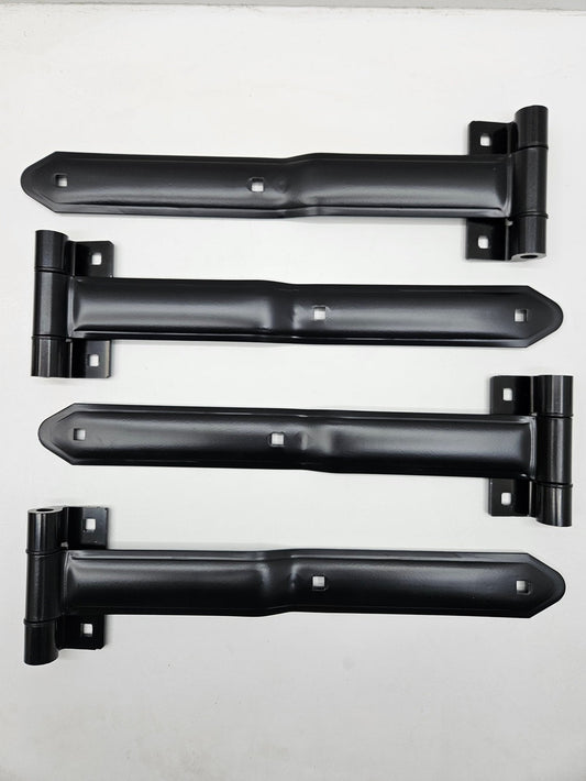 Black Aluminum Cargo Trailer RV Door 16" Strap Hinges / 4 Pack / Offset Bent Hinges