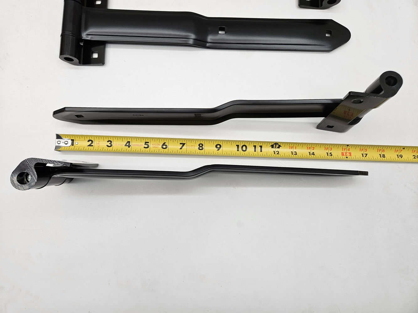 Black Aluminum Cargo Trailer RV Door 16" Strap Hinges / 4 Pack / Offset Bent Hinges