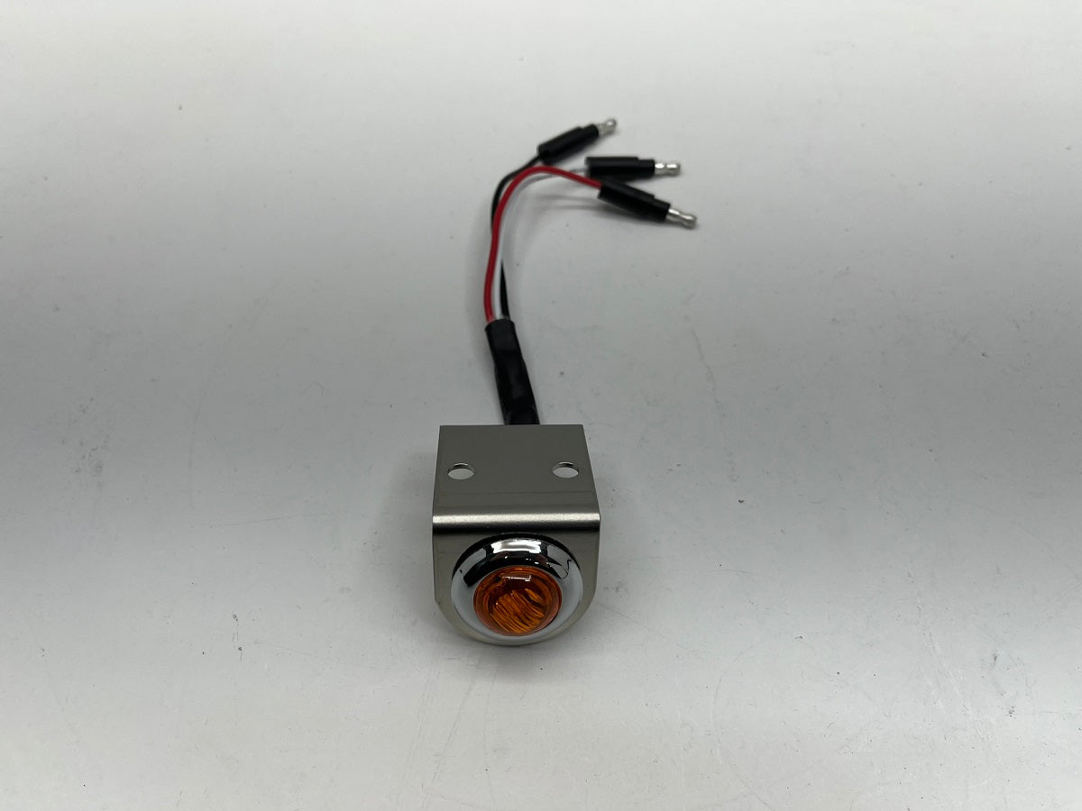 (1) 3/4" Amber 3 LED Turn Signal W/Stainless Steel Right Angle Mounting Bracket