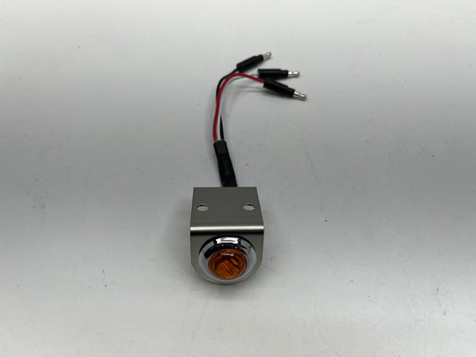 (1) 3/4" Amber 3 LED Turn Signal W/Stainless Steel Right Angle Mounting Bracket