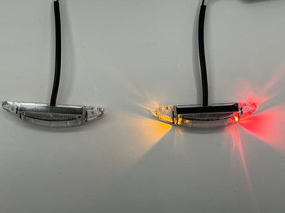 Pair Clear Red / Amber LED Trailer Fender Marker Clearance Lights