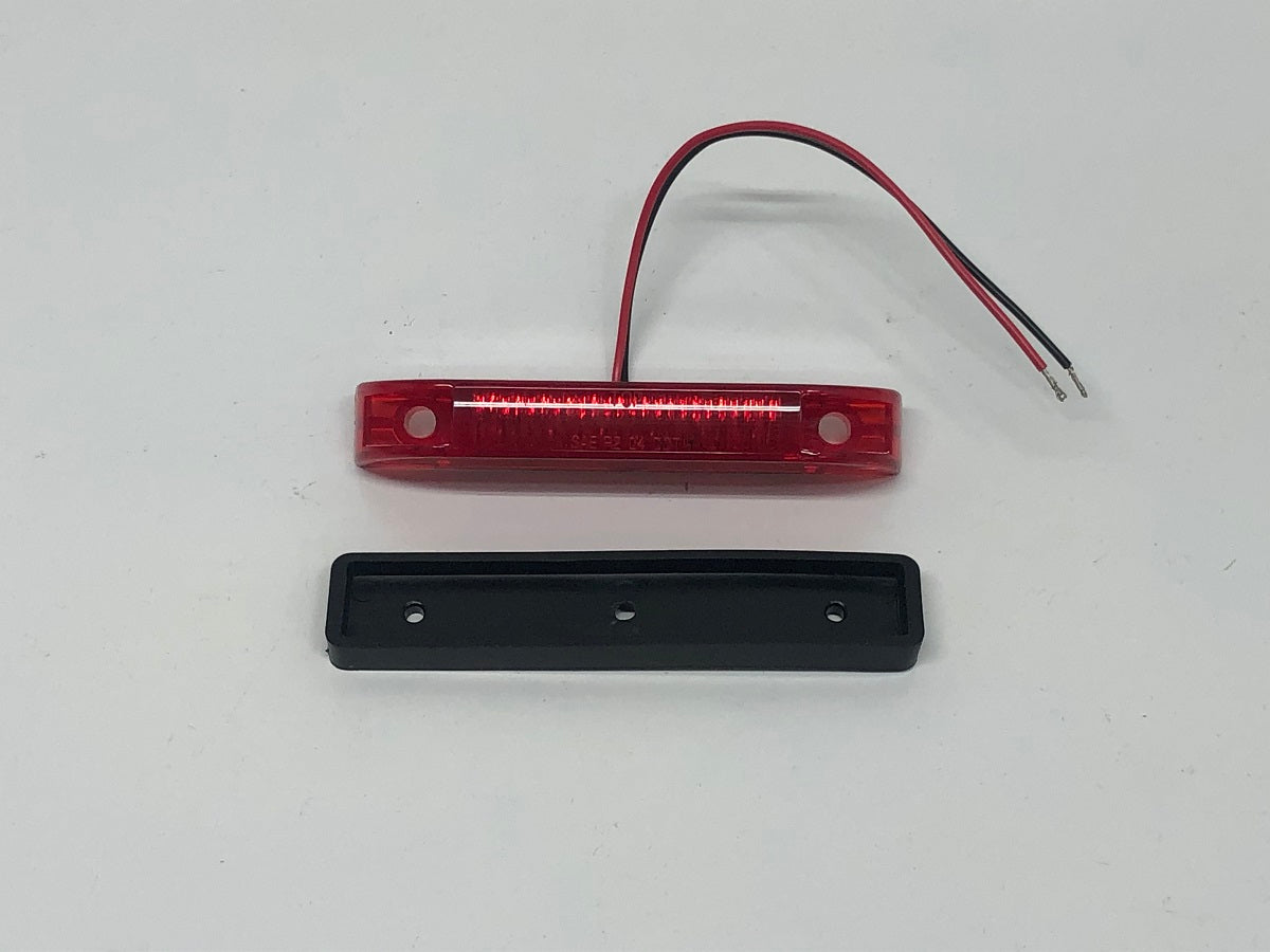 Red 6 LED 3 3/4" Long Side Marker Clearance Light RV Truck Trailer
