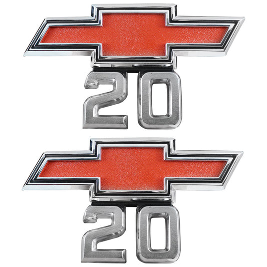 (2) 67-68 Chevrolet Chevy Pickup Bowtie 20 fender emblem C/K Suburban
