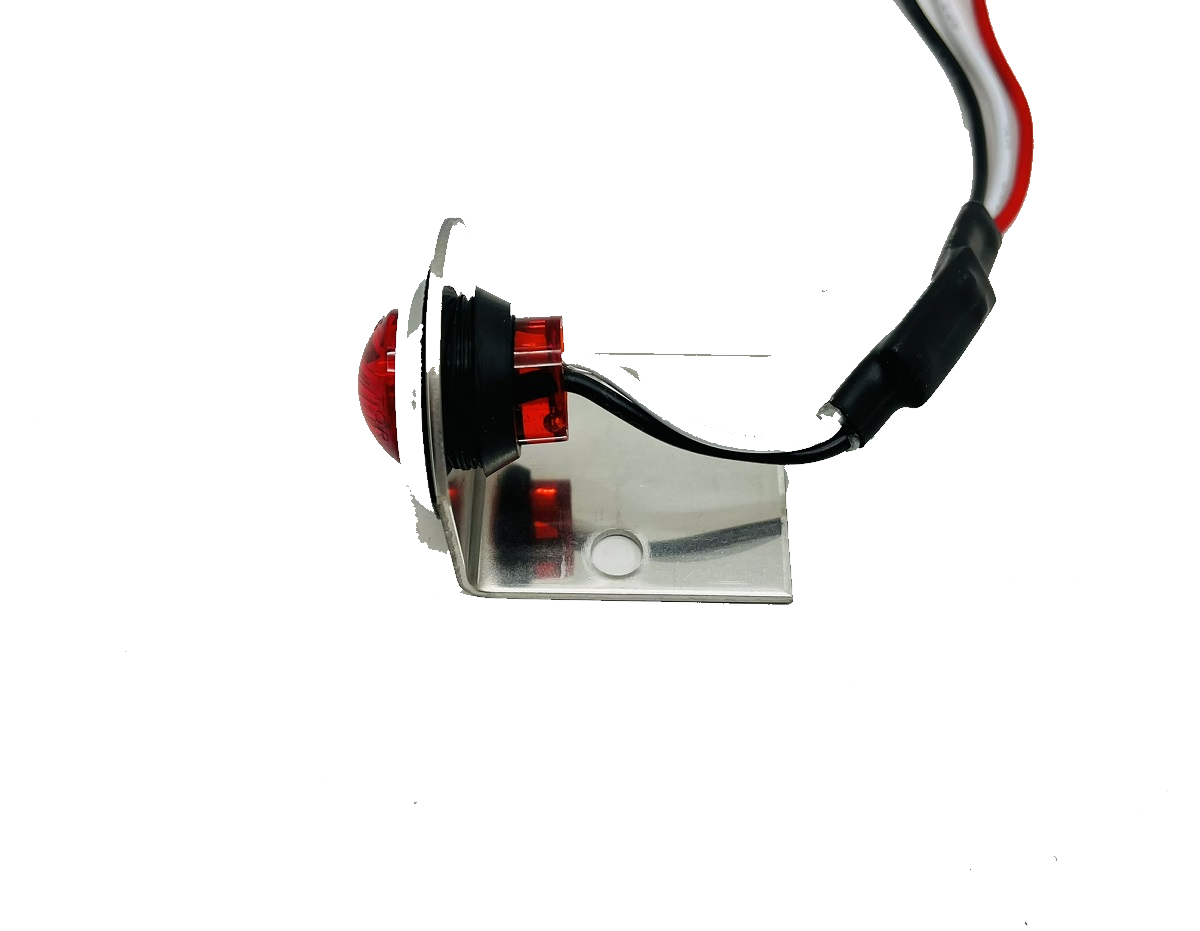 (1) 3/4" Red 3 LED Turn Signal W/Stainless Steel Right Angle Mounting Bracket