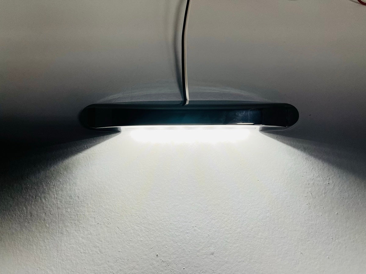 (1) Bright White 6 LED Porch Deck Accent Light Boat W/Stainless Bezel RV Trailer