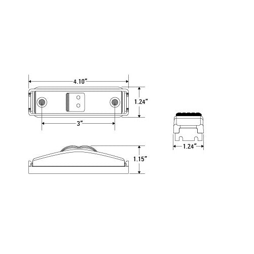 One TecNiq Red/Clear Lens LED Clearance Side Marker Light 1x4 Truck Trailer RV