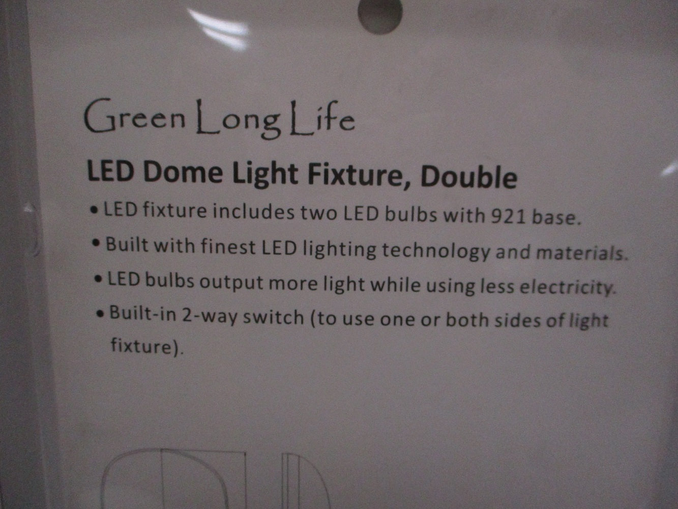 (1) 72 White LED High Power 12V Dome Light Fixture Natural Light On Off Switches