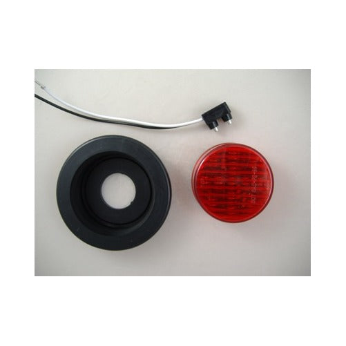 Red 2.5" Round 13 LED Truck Trailer Side Marker Clearance Light Kit / Grommet