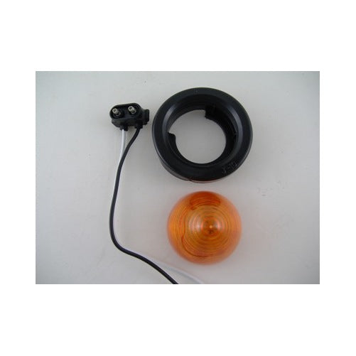 Amber 2" Round 9 LED Truck Trailer Side Marker Clearance Light Kit / Grommet