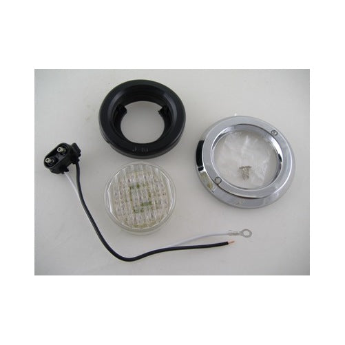 Amber 2" Round 9 LED Truck Trailer Marker Clearance Light Kit / Chrome Bezel