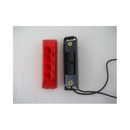 Red 4 LED 3.75" Truck Trailer Side Marker Clearance Light / Black Mount