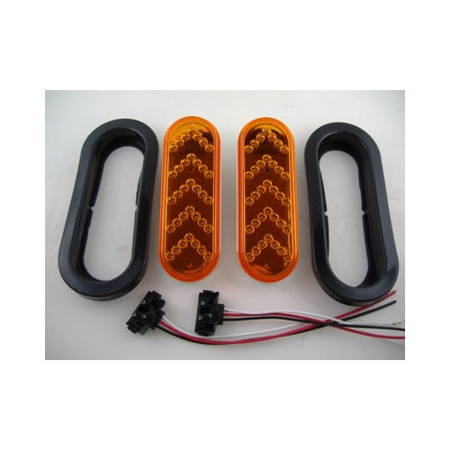6" Oval Amber LED Sequential Arrow Truck Bus Trailer Turn Signal Light Kits