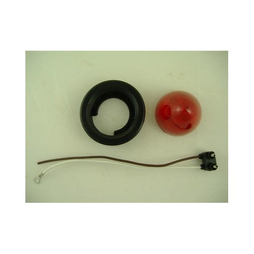 Red 2" Round 9 LED Truck Trailer Semi Side Marker Clearance Light Kit / Grommet