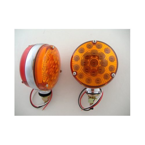 (2) 42 LED Red Amber Side Marker Turn Signal Semi Fender Lights