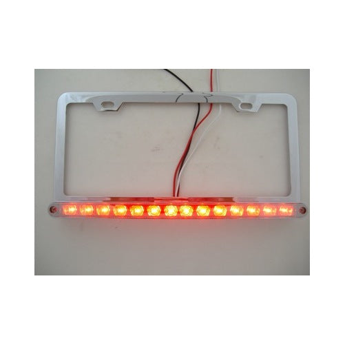 Chrome License Plate Bracket / Red LED Stop Tail Light / Chrome Mirror Lens