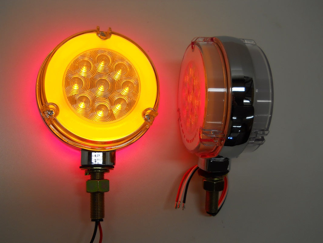 (2) 54 LED Clear Red Amber Halo Glow Marker Turn Signal Semi Truck Fender Lights