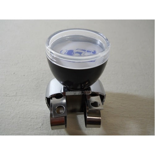 Classic Hot Rod Black Steering Wheel Spinner Suicide Knob / Clear Removable Cap